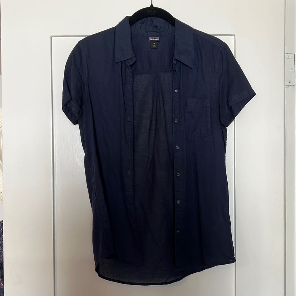 Patagonia navy short sleeve button up.